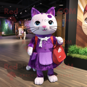 Purple Cat maskot kostym...