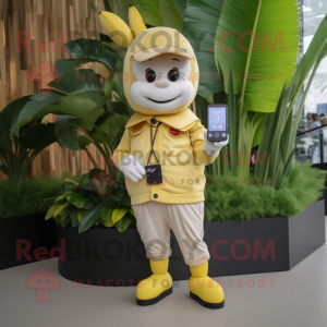 Beige Baa maskot kostume...