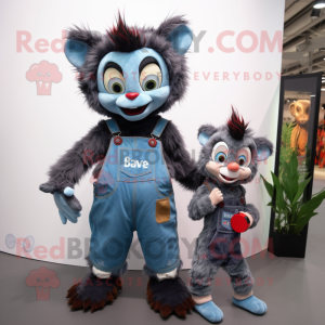 nan Aye-Aye mascot costume character dressed with a Dungarees and Smartwatches