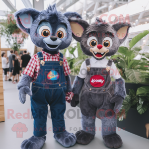 nan Aye-Aye mascot costume character dressed with a Dungarees and Smartwatches