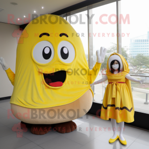 Geel Hamburger mascotte...