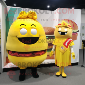 Geel Hamburger mascotte...