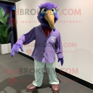 Lila Macaw- maskotdräkt...