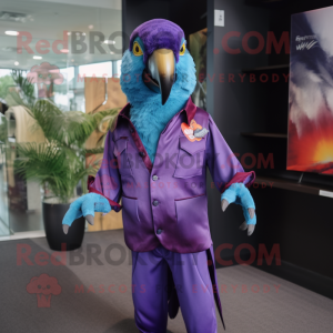 Lilla Macaw maskot drakt...