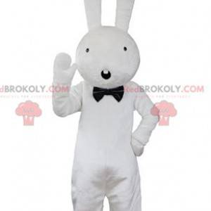 Mascotte de grand lapin blanc à l'air étonné - Redbrokoly.com