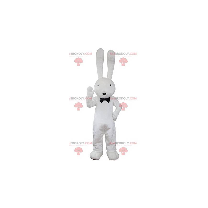 Large white rabbit mascot looking surprised - Redbrokoly.com