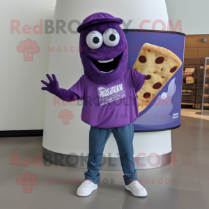 Purple Pizza Slice maskot...