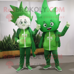 Forest Green Onion mascot costume character dressed with a Windbreaker and Hairpins