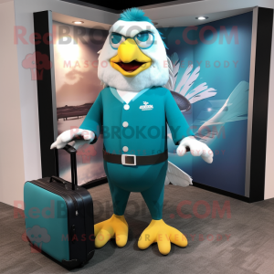 Teal Eagle mascotte kostuum...