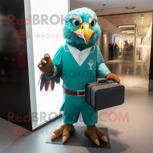 Teal Eagle maskot drakt...