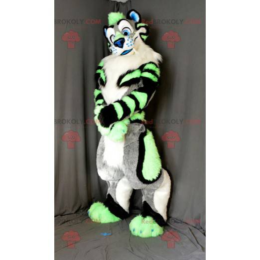 Mascot beautiful tiger green gray and black - Redbrokoly.com