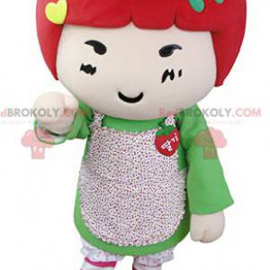 Mascot girl with red hair. Strawberry mascot - Redbrokoly.com