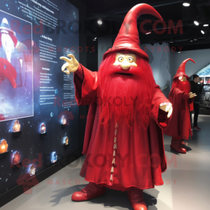 Red Wizard maskot kostume...