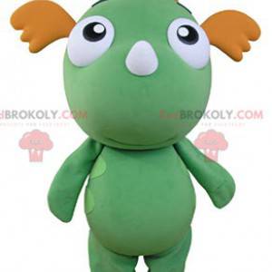 Mascotte de dragon vert et orange. Mascotte verte -