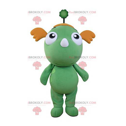 Mascota dragón verde y naranja. Mascota verde - Redbrokoly.com