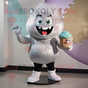 Sølv Cupcake maskot kostume...