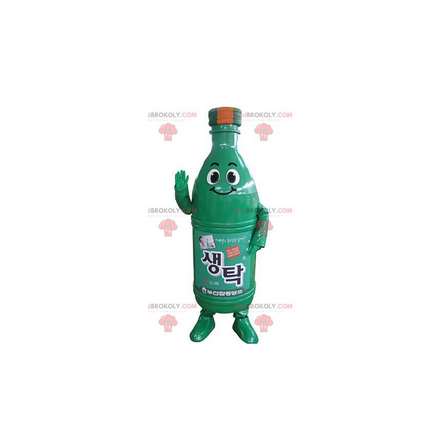 Mascotte de boisson. Mascotte de bouteille verte -