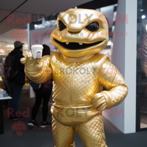 Gold Ice maskot kostym...