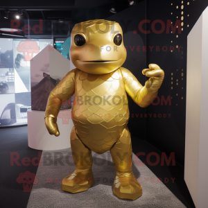 Gold Ice maskot kostume...