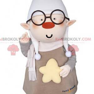 Mascotte Leprechaun con orecchie a punta e un grande berretto -
