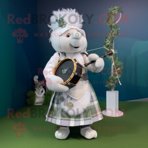 Hvid sækkepibe maskot...