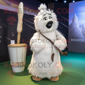 Hvid sækkepibe maskot...