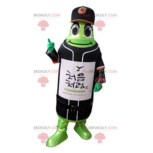 Green bottle mascot in sportswear - Redbrokoly.com