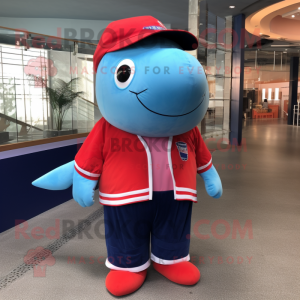 Red Blue Whale maskot...