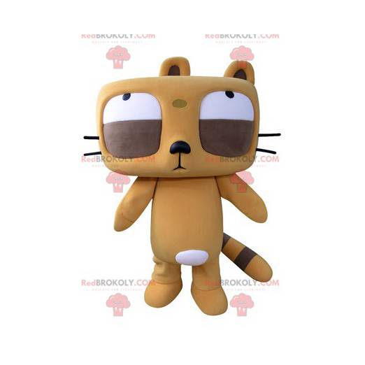 Mascote castor laranja e marrom com olhos grandes -