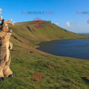 Mascotte d'élan de renne de caribou marron - Redbrokoly.com