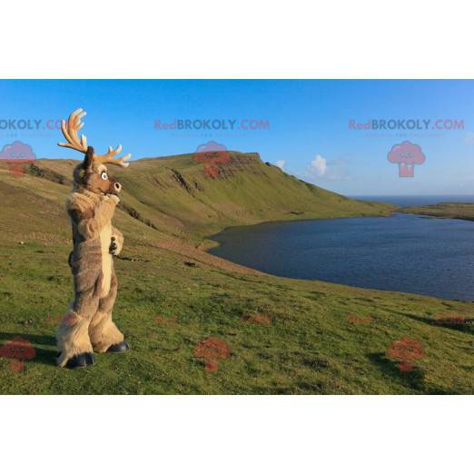 Mascote de alce rena caribu marrom - Redbrokoly.com