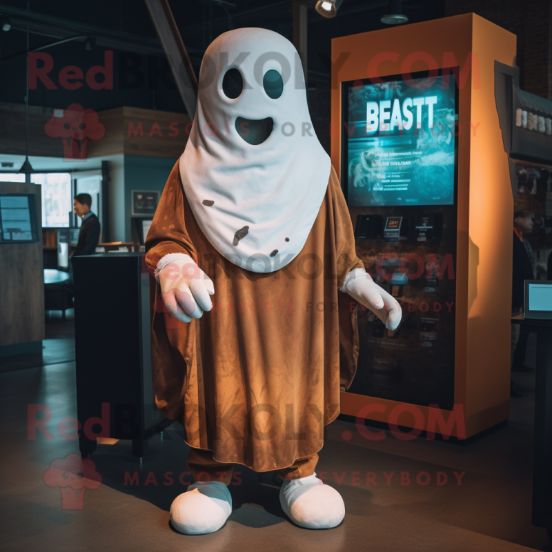 Rust Ghost mascot costume character dressed with a Romper and Wraps