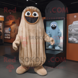 Rust Ghost mascot costume character dressed with a Romper and Wraps