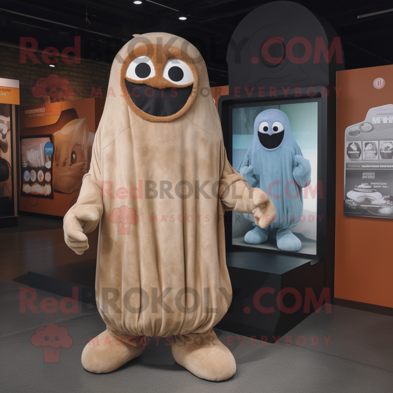 Rust Ghost mascot costume character dressed with a Romper and Wraps Rust Ghost mascot costume character dressed with a Romper and Wraps
