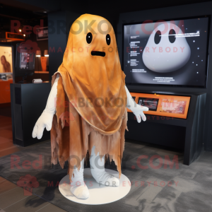 Rust Ghost mascot costume character dressed with a Romper and Wraps