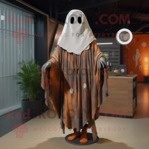 Rust Ghost mascot costume character dressed with a Romper and Wraps