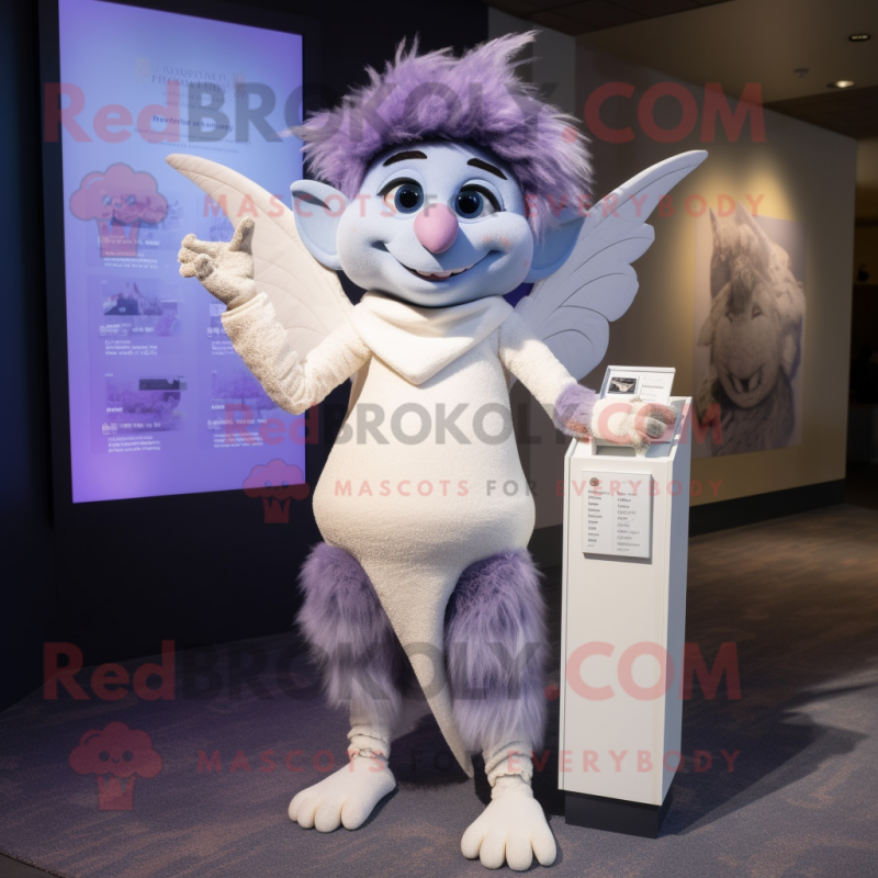 Lavender Tooth Fairy mascot costume character dressed with a Henley Tee and Wallets