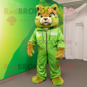 Lime Green Bobcat mascotte...