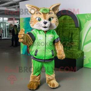 Lime Green Bobcat mascotte...