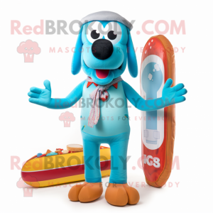 Sky Blue Hot Dogs mascotte...