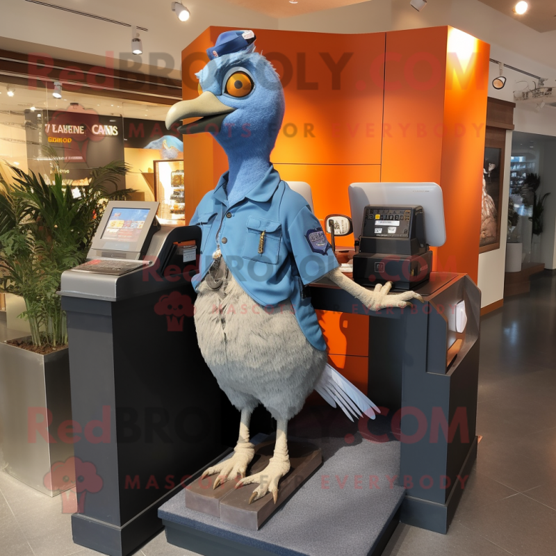 Silver Passenger Pigeon mascot costume character dressed with a Tank Top and Keychains