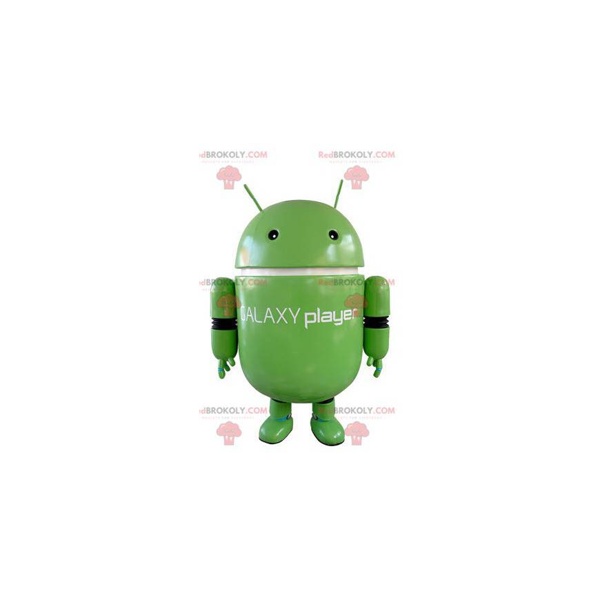 Grön robotmaskot. Android maskot - Redbrokoly.com