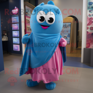 Blå Pink maskot kostume...