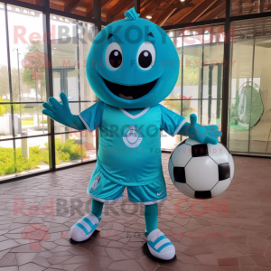 Teal Soccer Goal maskot...