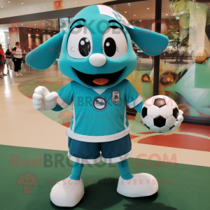 Teal Soccer Goal maskot...