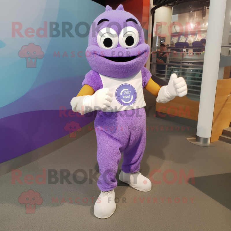 Lavender Wrist Watch mascot costume character dressed with a Tank Top and Anklets Lavender Wrist Watch mascot costume character dressed with a Tank Top and Anklets