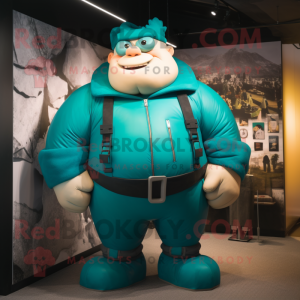 Teal Strongman mascotte...