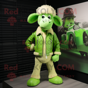Lime Green Sheep maskot...