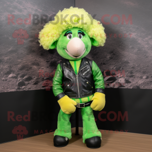 Lime Green Sheep mascotte...