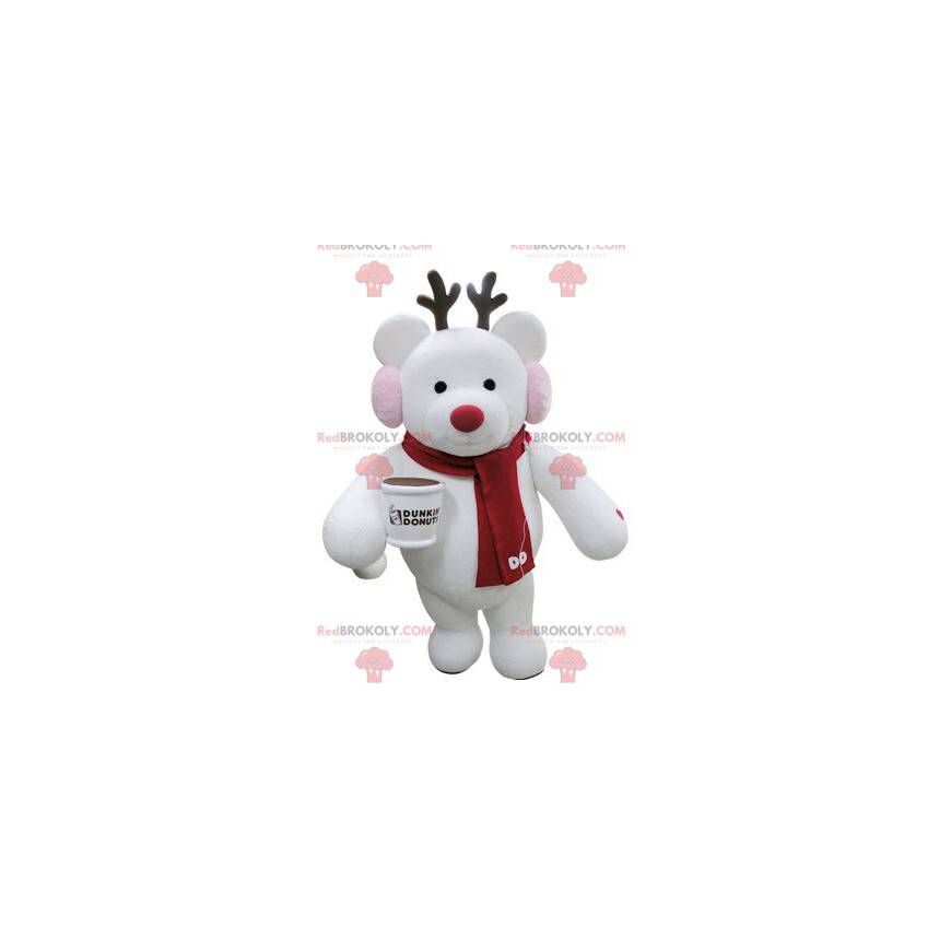 Mascote de rena de Natal com um lenço - Redbrokoly.com